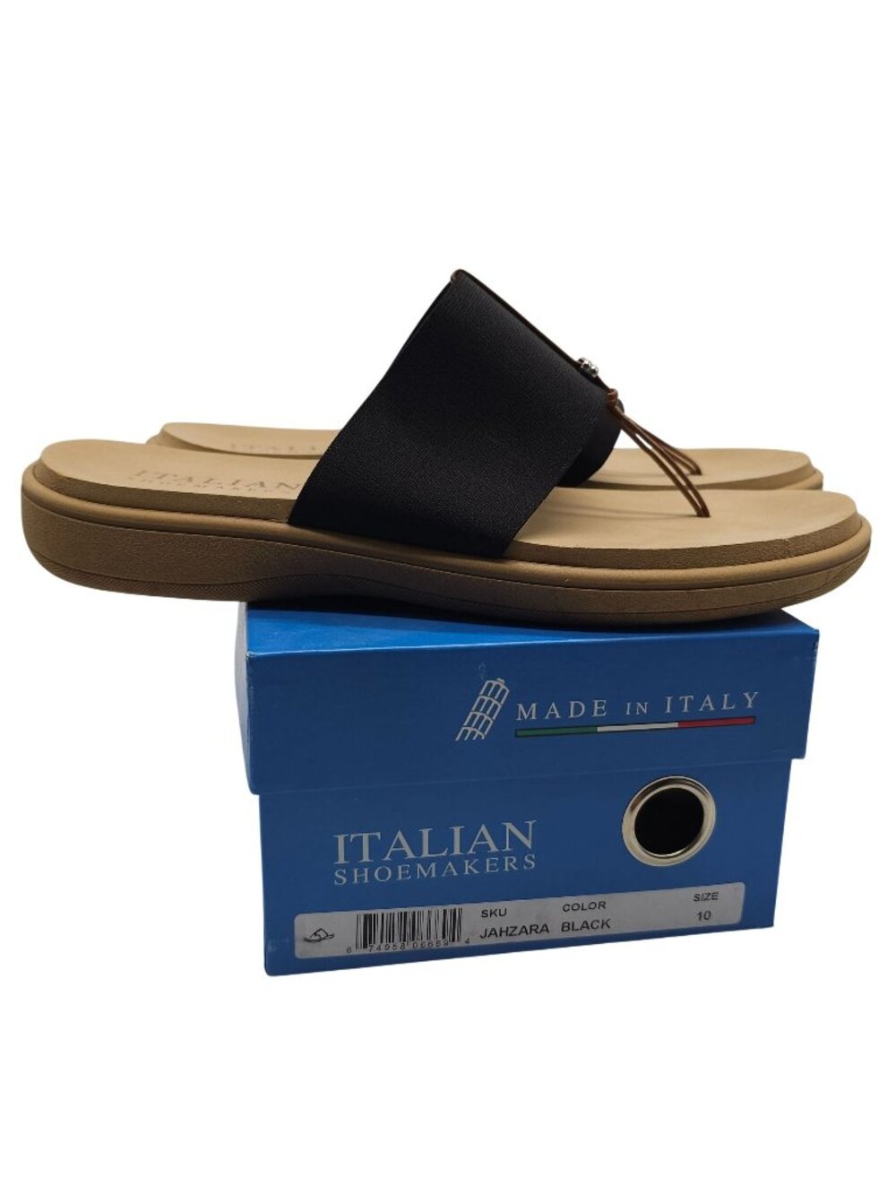 Italian Shoemakers Jahzara Black Womens Sandals Size 10 Made In Italy